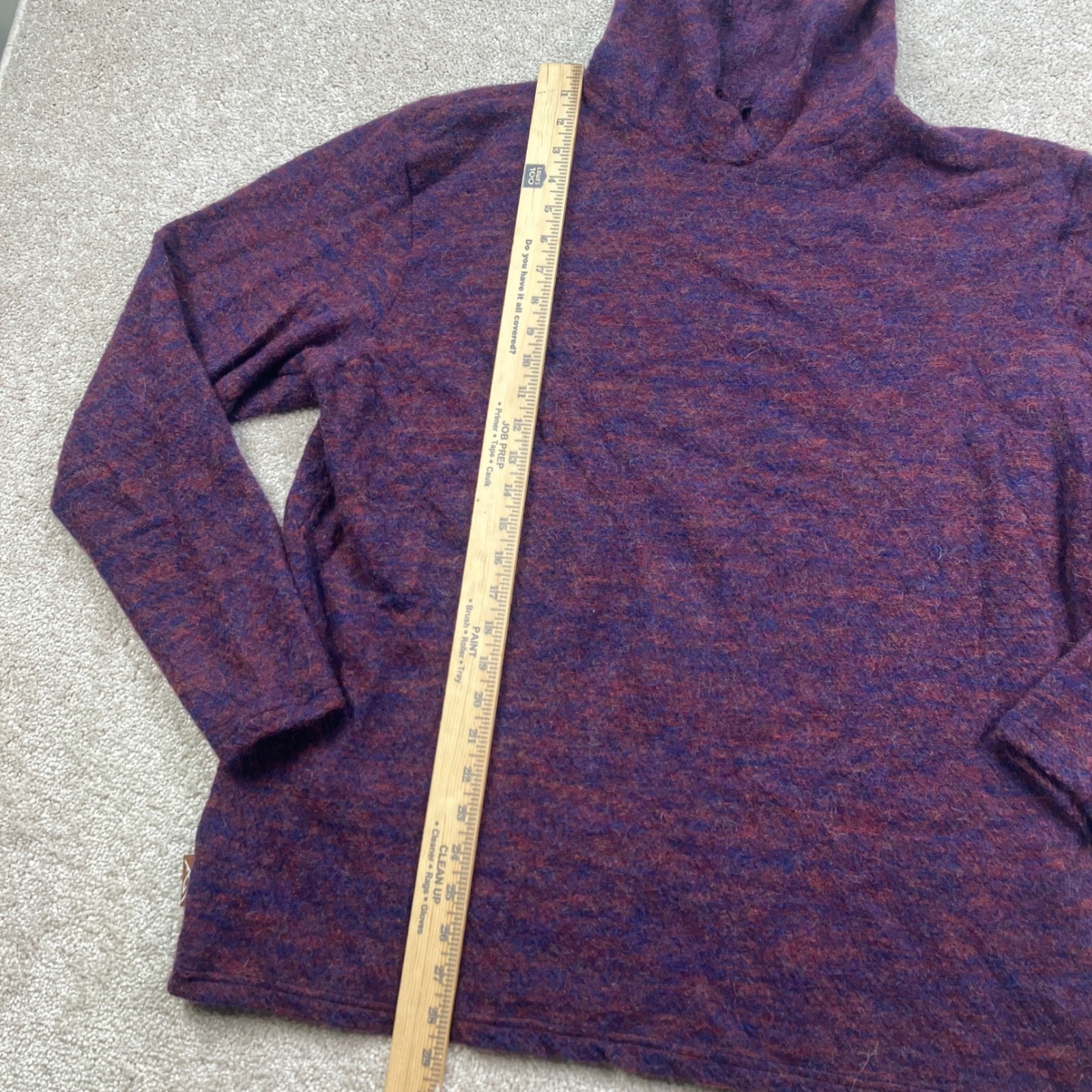 Appalachian Gear Company Men Xl Hoodie Purple 100% Alpaca Wool All-Paca Layer — image 5 of 6